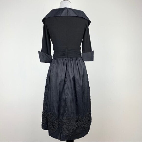Jessica Howard dress size 4p Black Taffeta Floral - Picture 6 of 13